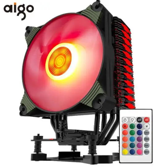 Aigo K4 RGB Led cpu кулер вентилятор радиаторы радиатор 120 мм бесшумный ПК Вентилятор охлаждения Высокое качество Intel AMD 12 В cpu вентилятор Поддержка любого процессора - Цвет лезвия: K4 RGB