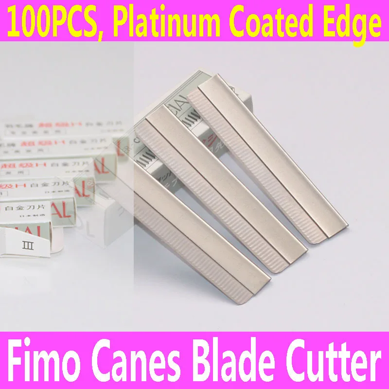 

100PCS Razor Fimo Polymer Clay Canes Rods Blade Cutter for 3D Nail Art Decorations Fruit Sticks Charms Slices Tools Foil DIY Set