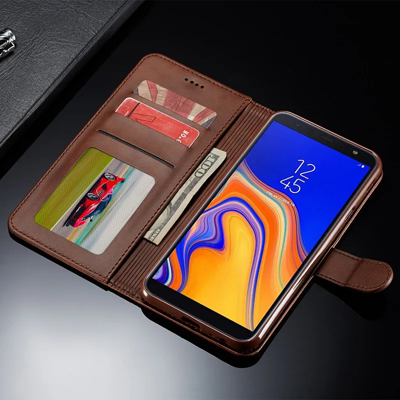 For Samsung Galaxy J4 2018 Case Leather Vintage Phone Case On Samsung J4 Plus Case Flip Wallet Case For Samsung J4Plus Cover Bag For Samsung Galaxy J4 2018 Case Leather Vintage Phone Case On Samsung J4 Plus Case Flip Wallet Case For Samsung J4Plus Cover Bag