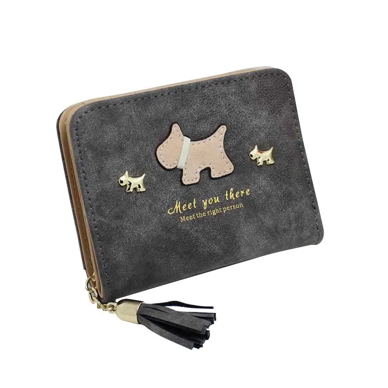 Buy Dog Pattern Wallet Women Short Style PU Leather Wallets Ladies Tassel