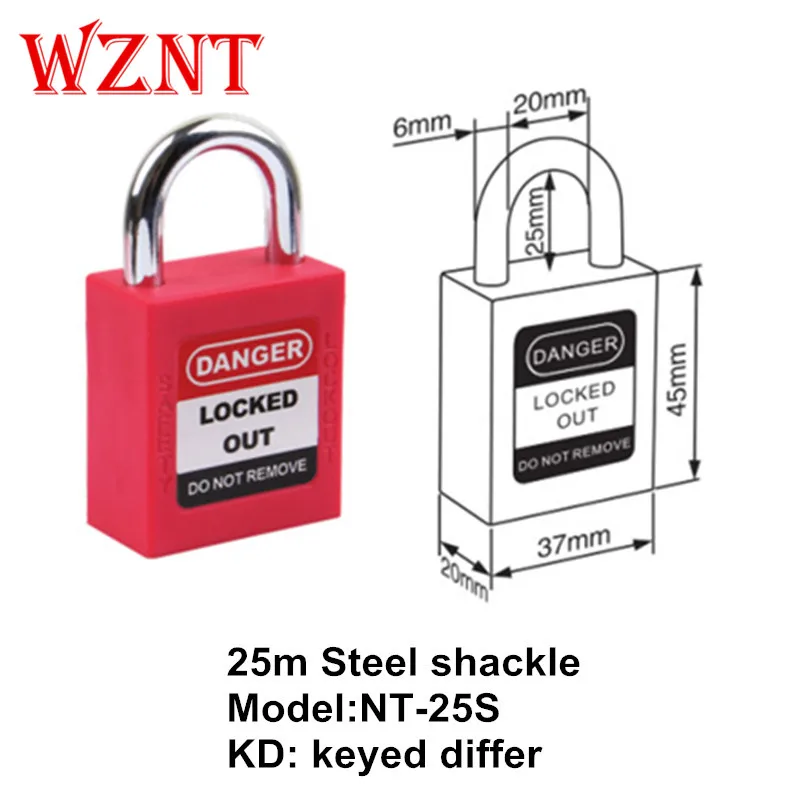 ABS безопасный замок, пластиковая скоба, стальной безопасный замок, нейлоновый Непроводящий безопасный замок - Цвет: KD NT-25S
