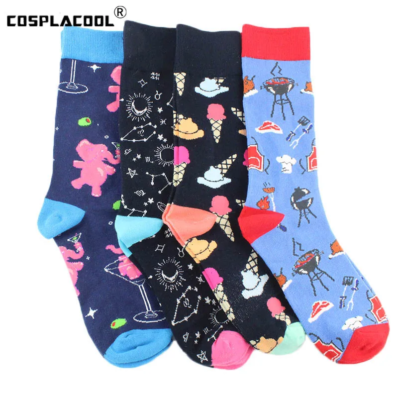 

Harajuku Animal Funny Socks Creative Happy Cotton Beer Pizza Cool Socks Men Novelty Wedding Socks Clacetines Hombre Divertidos