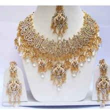 Нежный индийский ювелирный набор, этнические роскошные аксессуары, ожерелье, серьги, брови, кулон, 3 шт, набор, Болливуд, ювелирный набор, 7 цветов