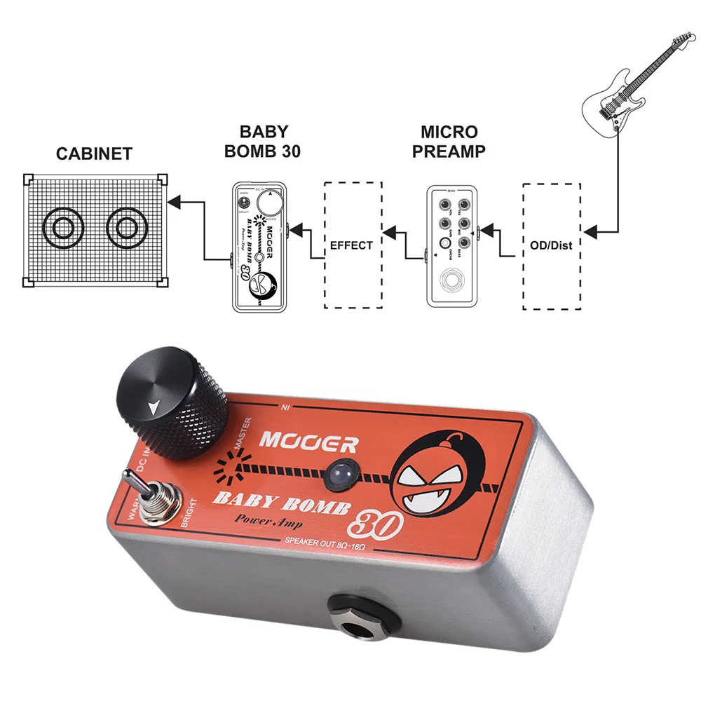 Mooer Baby Bomb 30 Guitar Effect Pedal Digital Micro Power Amp 