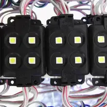 4 светодиода IP65 Светодиодный модуль 5050 SMD DC12V водонепроницаемый квадратный светодиодный модуль инжекторный черный литье для подсветки