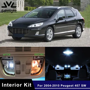 

Edislight 11Pcs Cool White Canbus LED Car Bulbs Interior Package Kit For Peugeot 407 SW 2004-2010 Map Dome Trunk Glove Box Light