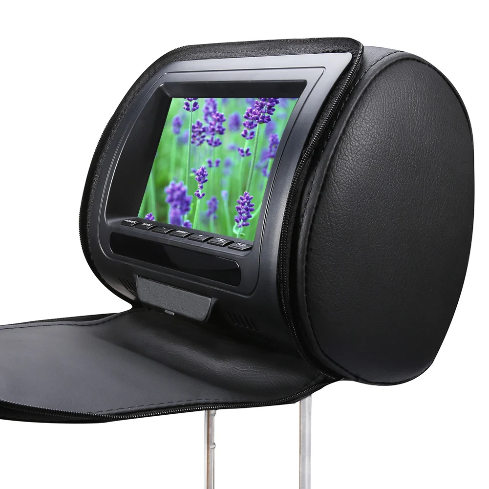 

7 Inch Car Headrest Speaker Video Monitor HD Zipper Cover LCD Screen Multifunction Adjustable Game Infrared USB DVD Player