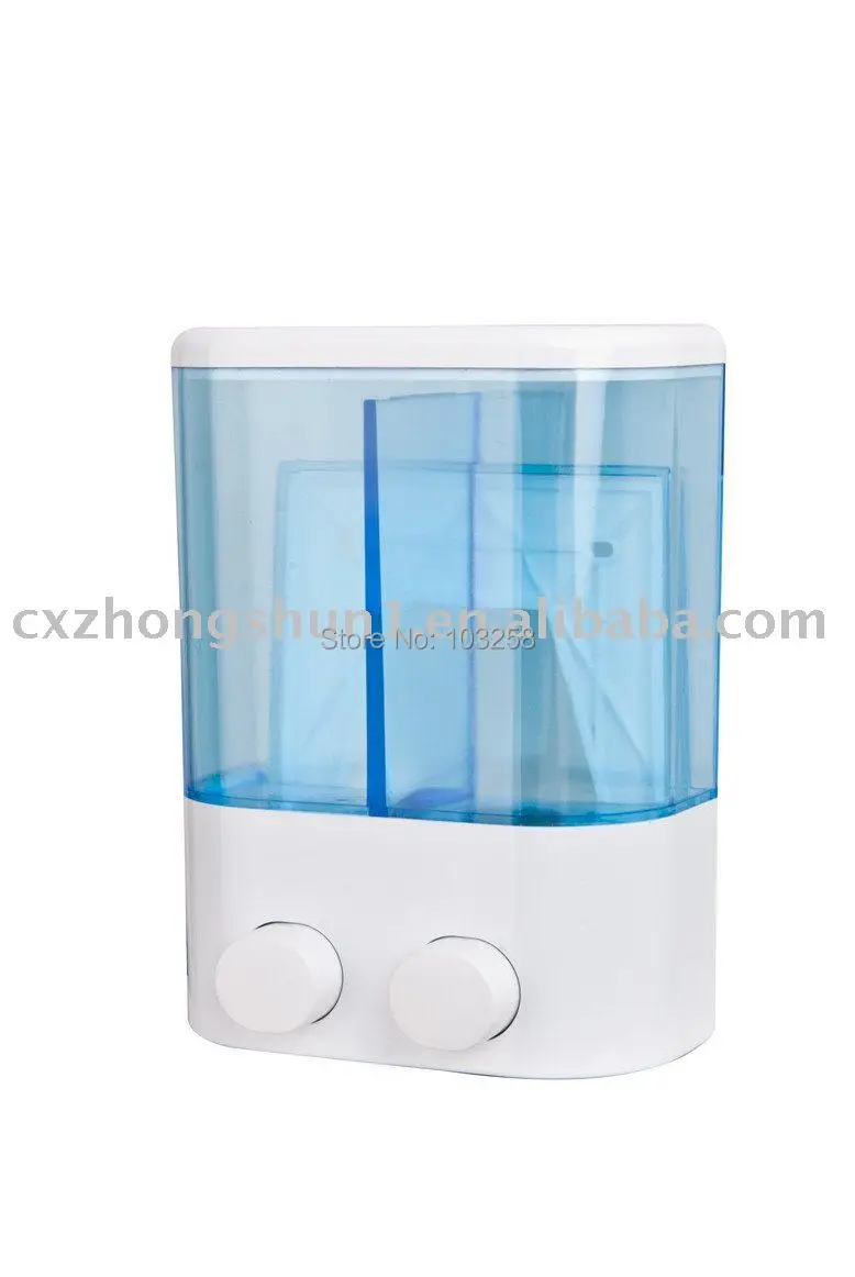 

2*300ml H-Q Popular HOME Wall mount Double Manual Soap dispenser ABS Bathroom Kitchen Shower Liquid Sanitizer Box TSD19 White
