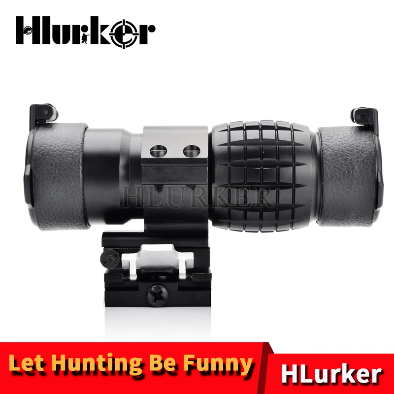 Tactical M4 M16 AK47 Airsoft Flip Up 3x Magnifier Scope Riflescope Optics Rifle 551 552 553 556