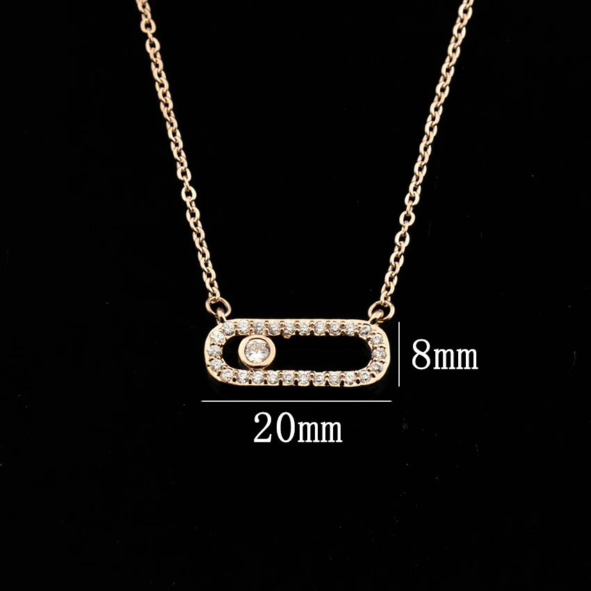 Arab Style Crystal Bead Pendant Necklace For Women Dainty Wedding Jewelry Stainless Steel Rose Gold 3 Dot On Oval Necklace Colar
