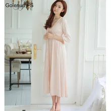 Весна Для женщин Ночная рубашка "Принцесса" высокое качество из искусственного шелка, повседневная одежда, женский халат женский пижамы Для женщин платье, комплекты одежды, Vestidos