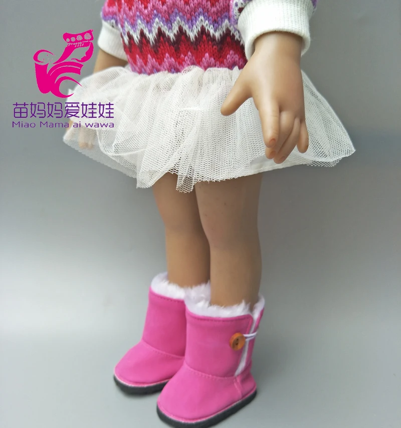 18 дюймов куклы зимние сапоги обувь подходит для новорожденных куклы сапоги девушка играть игрушки мини обувь подарок