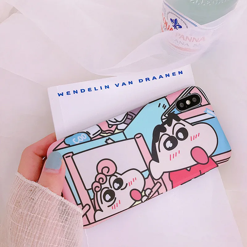 Японское кавайное аниме персонажи Crayon Shinchan Телефон чехол для iPhone 6 Puls 7 8 X Чехлы