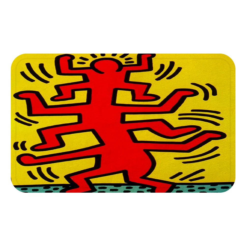 Бургундия Keith Haring поп-арт Lucky Strike охлаждающий коврик для ванной комнаты Декоративные Нескользящие Коврики для автомобиля пол бар ковры домашний декор для дверей подарок - Цвет: Бургундия