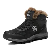 Winter Hiking Boots Waterproof Shoe Man Mountain Climbing Camping Shoes Warm Thick Hairs Trekking Outdoor Athletics Male Sneaker
