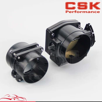 

102mm Throttle Body/ Plate + Mass Air Flow Maf Adapter Ends Fits For 98-02 Ls1 Chevy Black / Silver