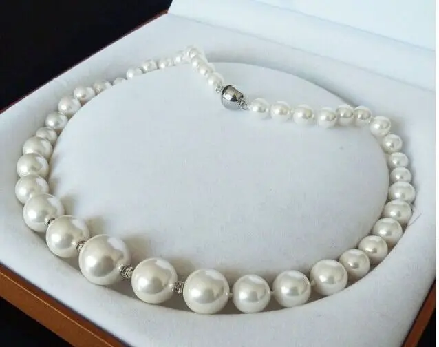

round 8-12mm south seas white pearl necklace 18inch (9.13)