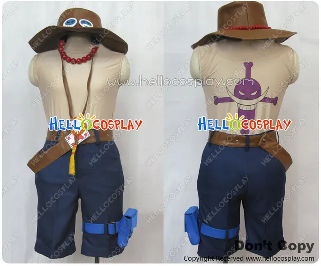 japanese anime outfit one piece portuguese ace cosplay costume green
