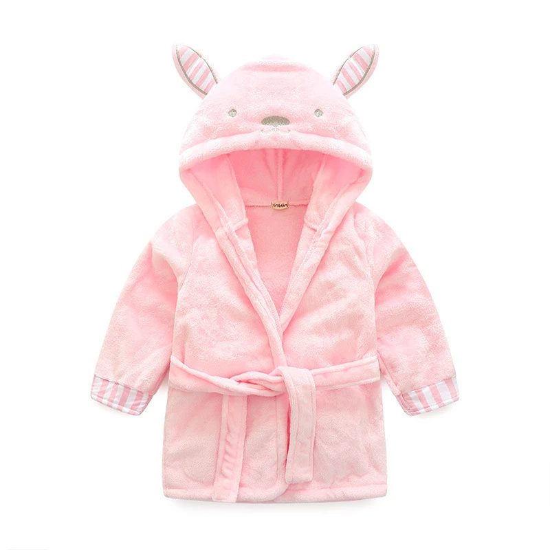 子供女の子バスローブキッズ赤ちゃん服フランネルバスローブかわいいウサギ暖かいネグリジェ子動物パジャマ赤ちゃんの女の子パジャマ ローブ Aliexpress