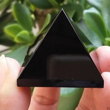 Pyramide cristal de guérison, artisanat, Quartz obsidienne naturel noir, décoration de maison, belle Surface brillante, 20