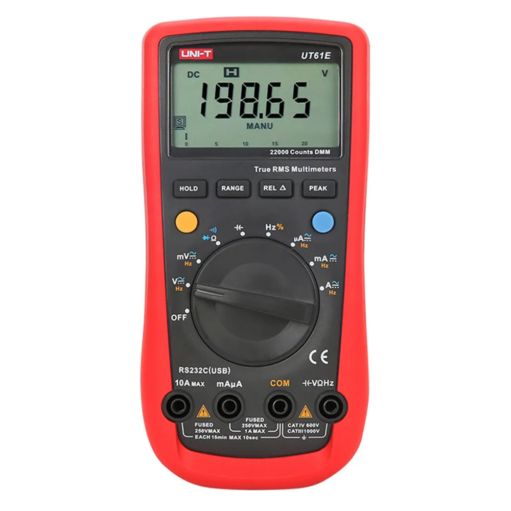 UNI T UT61E Digital Multimeter auto range true RMS Peak value RS232 REL AC/DC amperemeterin
