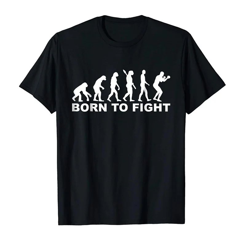Мужская футболка новинка 2018 года эволюция Born To Fight Boxinger высококачественные
