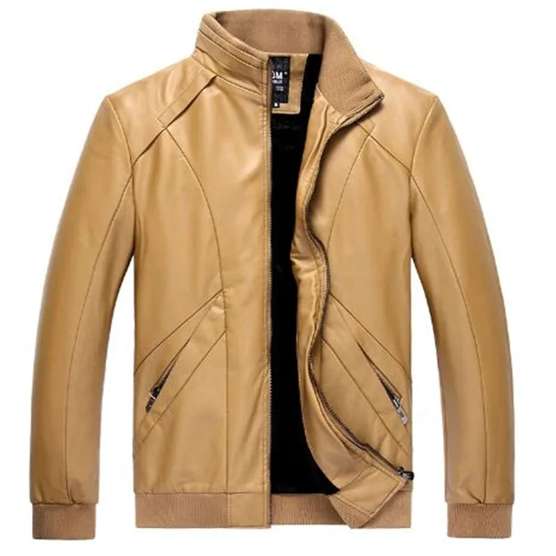 Casual coffee claro Abrigo De Moda Cuero Hombres Colores Marca Black Regular Mandarín Más Cuatro 3xl Los Chaquetas blue Collar Nueva 2017 Tamaño qRAvv