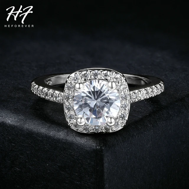 Sliver Color Exquisite Bijoux Fashion Square Wedding & Engagement Ring Made With AAA+ CZ Crystal Jewelry For Women R531