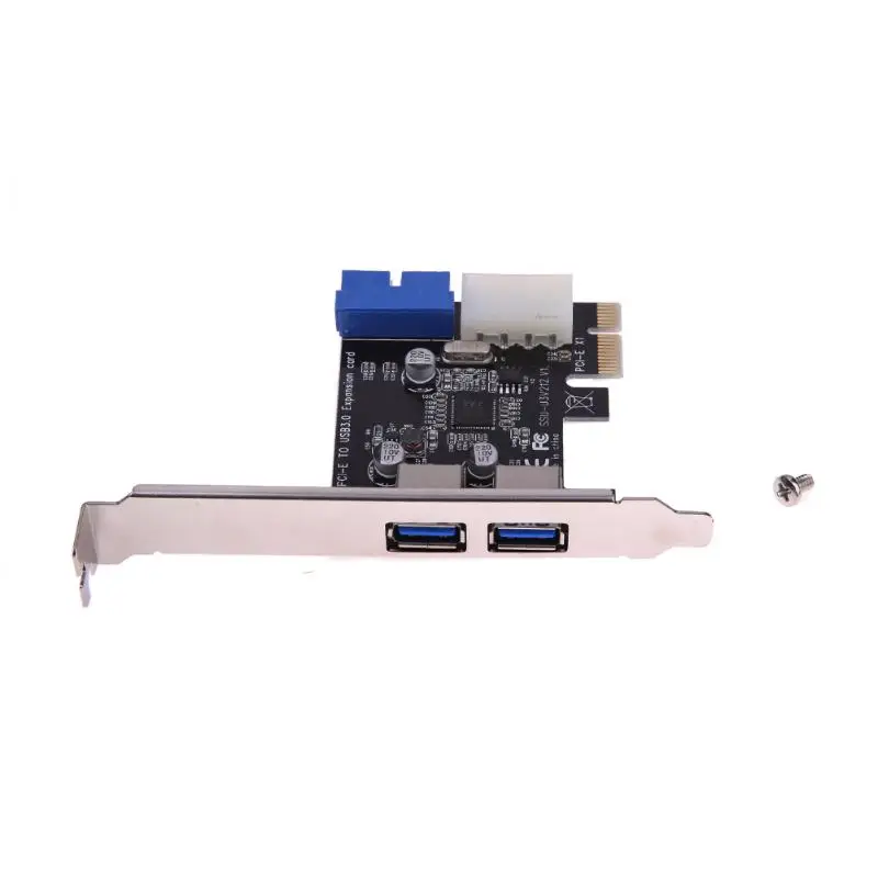 VODOOL USB 3,0 PCI-E Плата расширения внешний 2 порта USB3.0+ внутренний 19pin разъем PCIe карта 4pin IDE разъем питания Прямая поставка