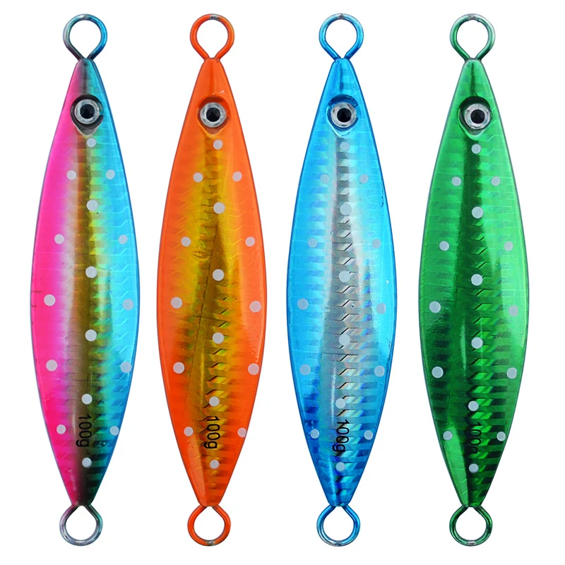 

Metal Jig Lures 1 Piece Slow Shake Metal Jigging Lures Saltwater Fishing Lead Fish Spoon Lure 20g 40g 60g 80g 100g 150g 200g