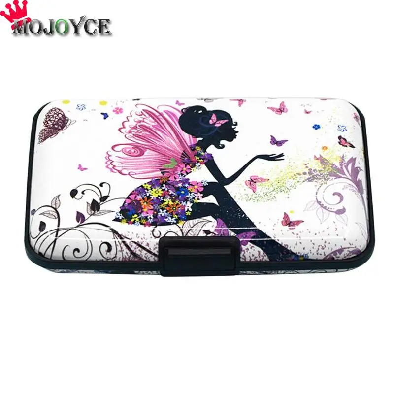 

Fashion Women Printing RFID Scanning Protect Anti-theft Business Card Box Credit Card Pocket Wallet Holder Carteira Feminina