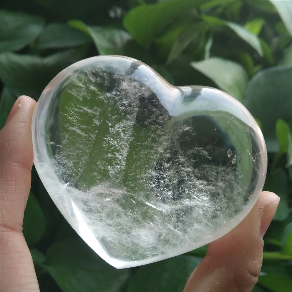 

Clear Crystal Hearts Lovely Crystals Stone Gifts Hand Poilished Quartz Crystal HEARTS Natural Minerals Kristal Adornos Para Casa