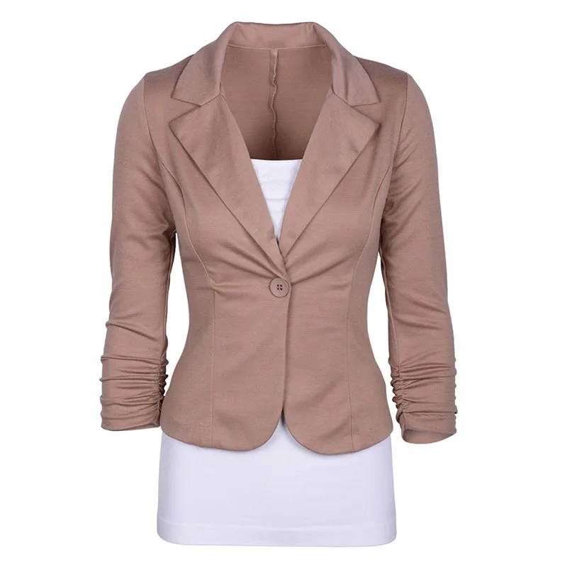 Women's Casual Work Solid Color Knit Blazer Plus Size One