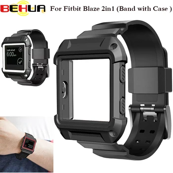 

2in1 Watch Band For Fitbit Blaze Shockproof Slim Protective Frame Case with Strap Bands for Fitbit Blaze Smart Fitness wristband