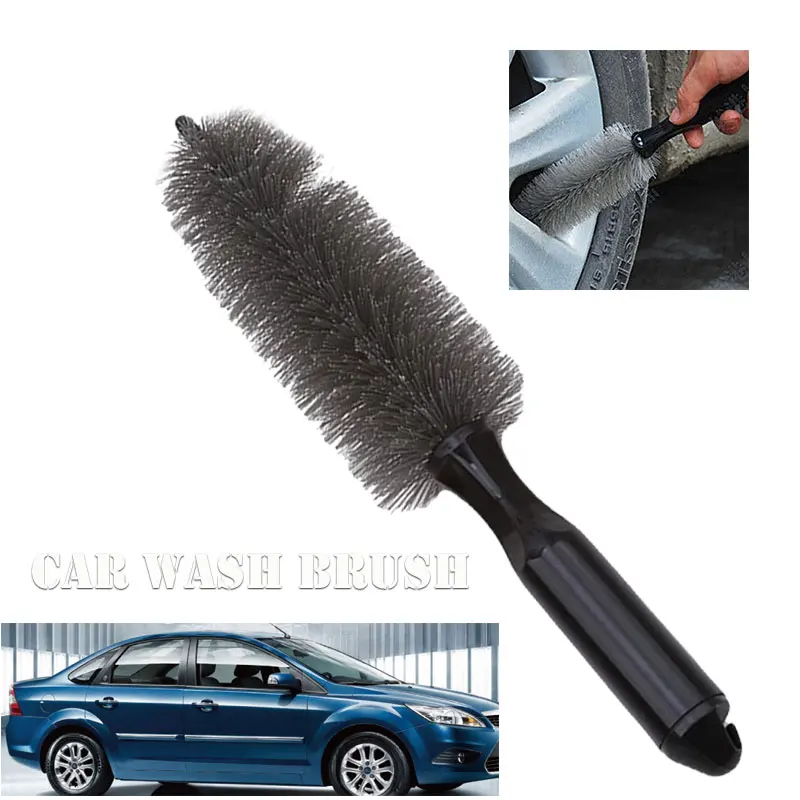 

Vehemo Gray Tyre Brush Care Supplies Tyre Cleaning Brush Durable Accessories Home Auto for Wheel Hub Brush Care Tool Motorcycle