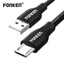

FONKEN 1m Micro USB Cable Quick Charge Phone Cable Max 2.4A Fast Charging Data Cord Nylon Braid Portable USB Mobile Phone Cables
