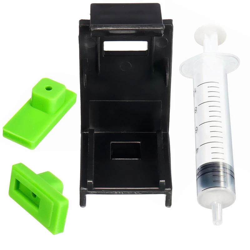 3in1 Ink Refill Cartridge Clip+ 2pcs Rubber Pads + Syringe Tool Kit for HP 60/61