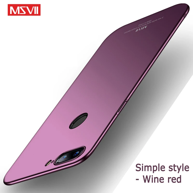 Чехол для Oneplus 5 T, Msvii, тонкий матовый чехол для One Plus 5 T, чехол для OnePlus 5 T, жесткая задняя крышка для OnePlus5T, OnePlus5, чехол s - Цвет: Simple Wine red