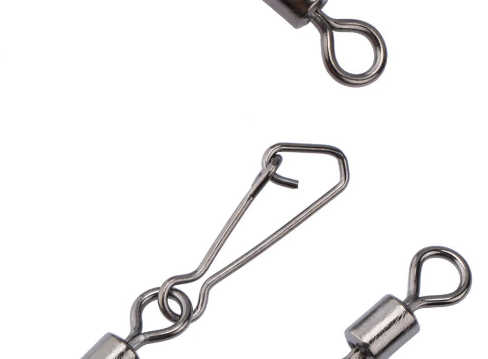 Giros de Pesca de Aço Giratória com Enganchada ms + ql Goture Lote Inoxidável Rolling Snap Pesca Gancho Conector 200 Pçs - 6 de Aço Inoxidável Rolling Giratória Com Enganchada