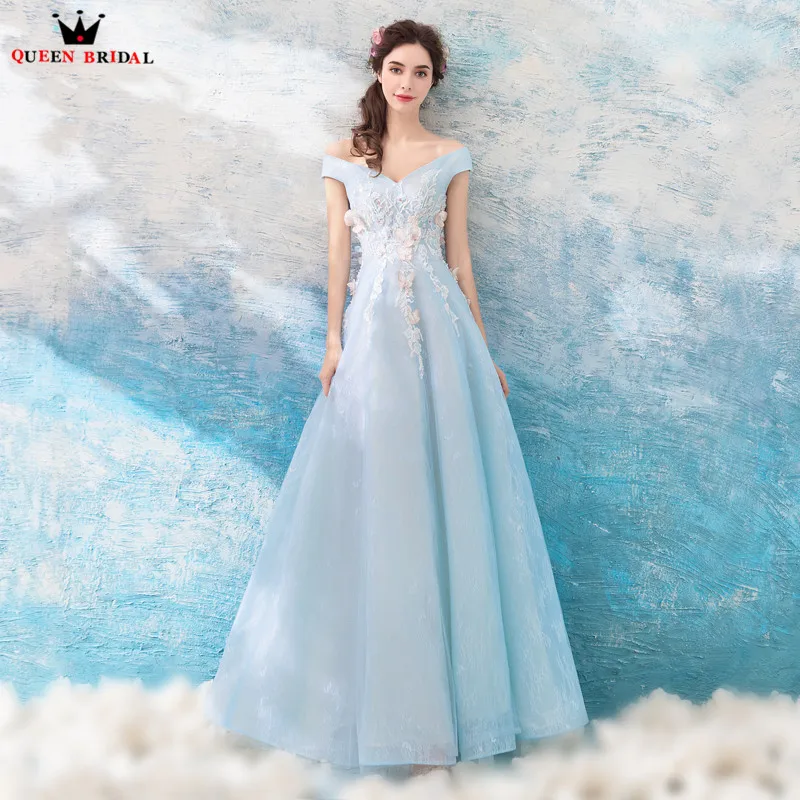 sky blue gown dress