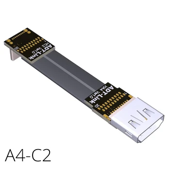 

4Kx2K@60Hz 2.0V Up 90 Angle Mini-HDMI Male to HDMI female Extended Cable Extension 3D 20Pin full Connector EMI Shielded A4C2