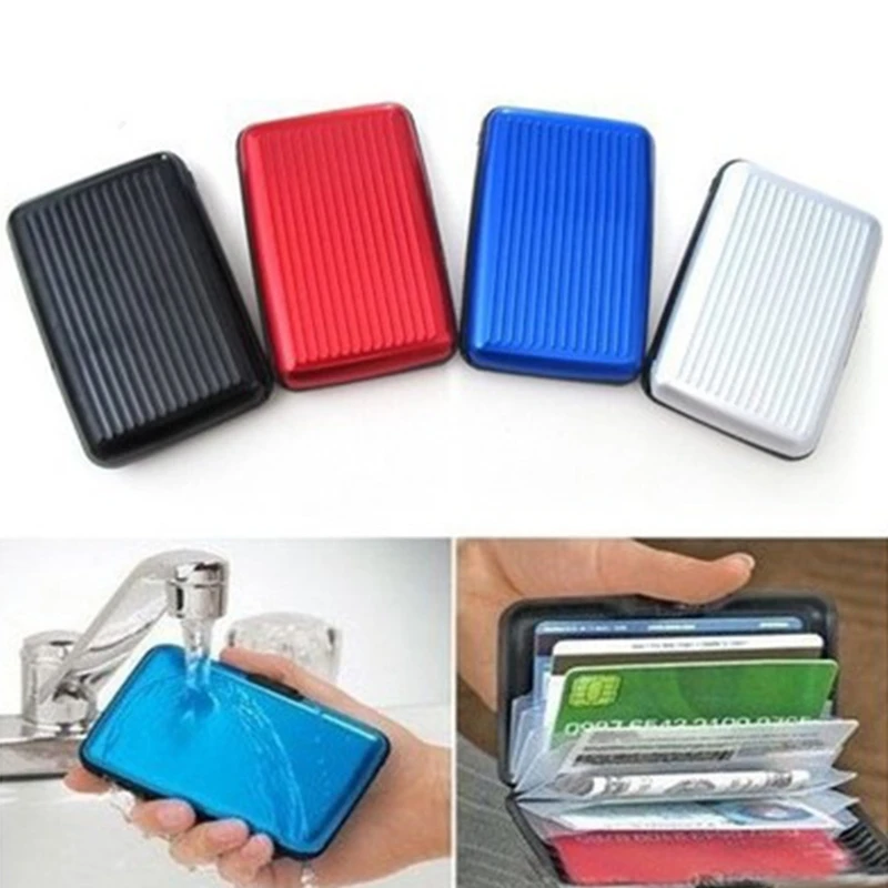 THINKTHENDO 1PC New RFID Blocking Aluminum Credit Card Holder Wallet Hard Case Anti Scan Theft ...