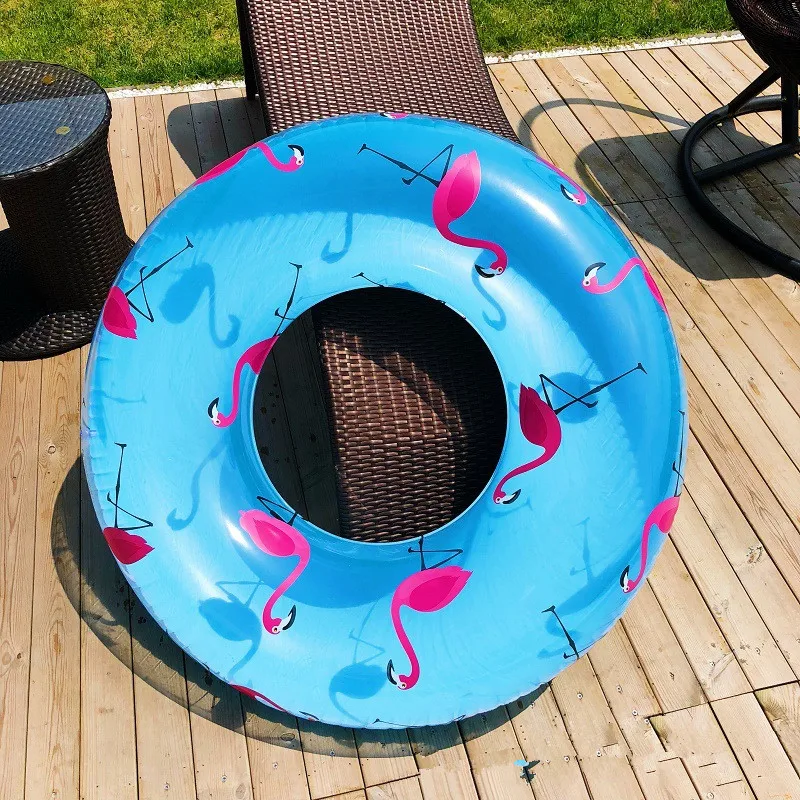 Children Swimming Circle Water Toy Swimming Ring Double Air Nozzle Transparent with Steering Wheel for Beach Pools for Ponds for Children's Pools