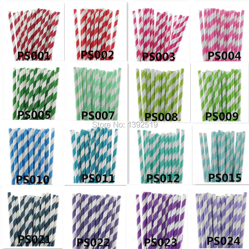 Striped Paper Straw