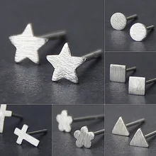 925 пробы серебряные минималистичные треугольные геометрические серьги-гвоздики для женщин 925 модные серьги ювелирные изделия