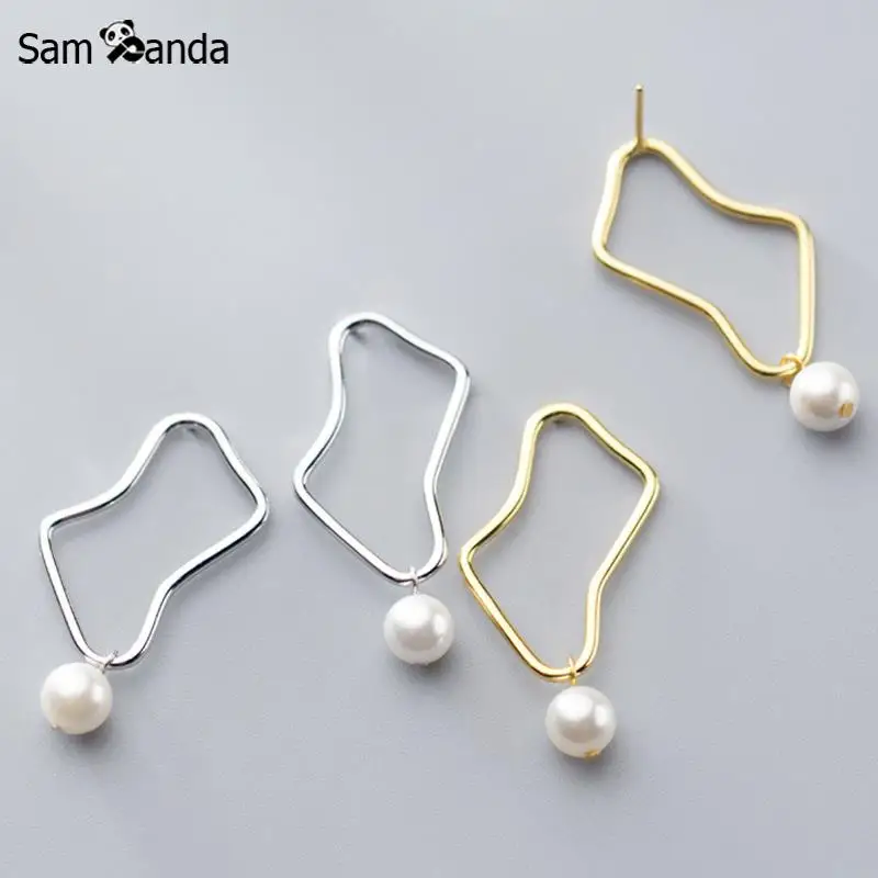 

100% 925 Sterling Silver Hollow Geometry Stud Earring Fashion Wedding Earrings For Women Childern Jewelry Girls Friend Gift