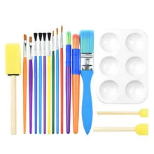16 шт Детская кисть для рисования акварель гуашь губка для рисования Палетка с кистью набор рисования художественные принадлежности