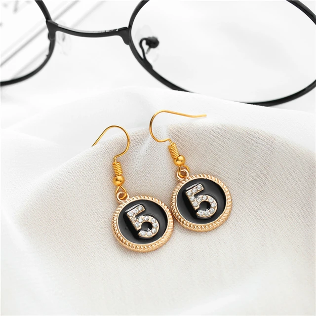 Rhinestone Pendant Earring, Chanel Number 5 Earrings