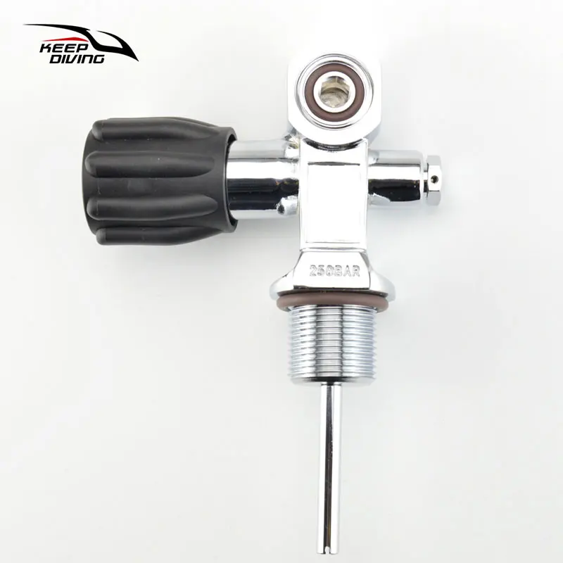Scuba Choice Chrome Diving Dive Tank DIN Valve 300 BAR Scuba Choice Chrome Diving Dive Tank DIN Valve 300 BAR