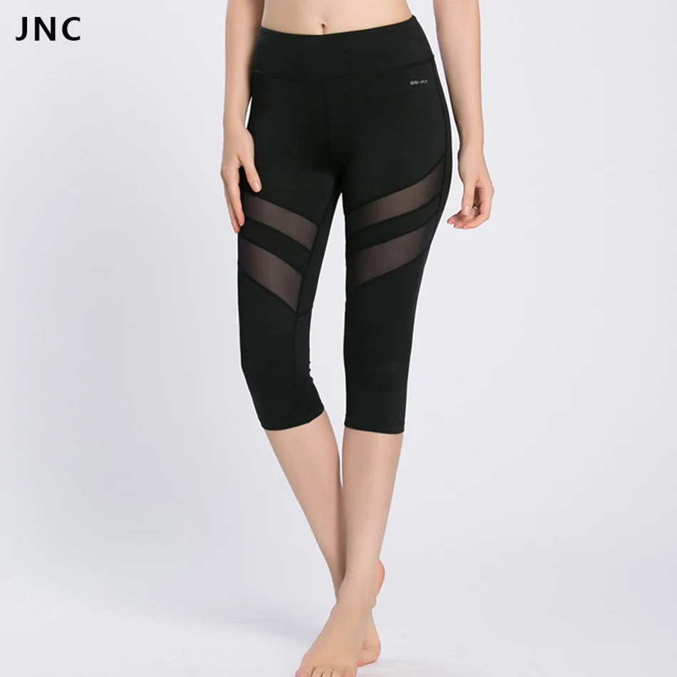 JNC Womens Yoga Mesh Capri Leggings Workout Pants Hidden Pocket Stretchy Fabric Running Active Pants JNC Womens Yoga Mesh Capri Leggings Workout Pants Hidden Pocket Stretchy Fabric Running Active Pants
